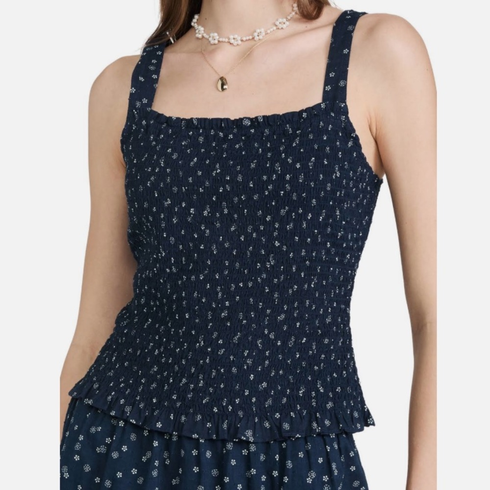Lucie Smocked Tank Top in Bandana Flower